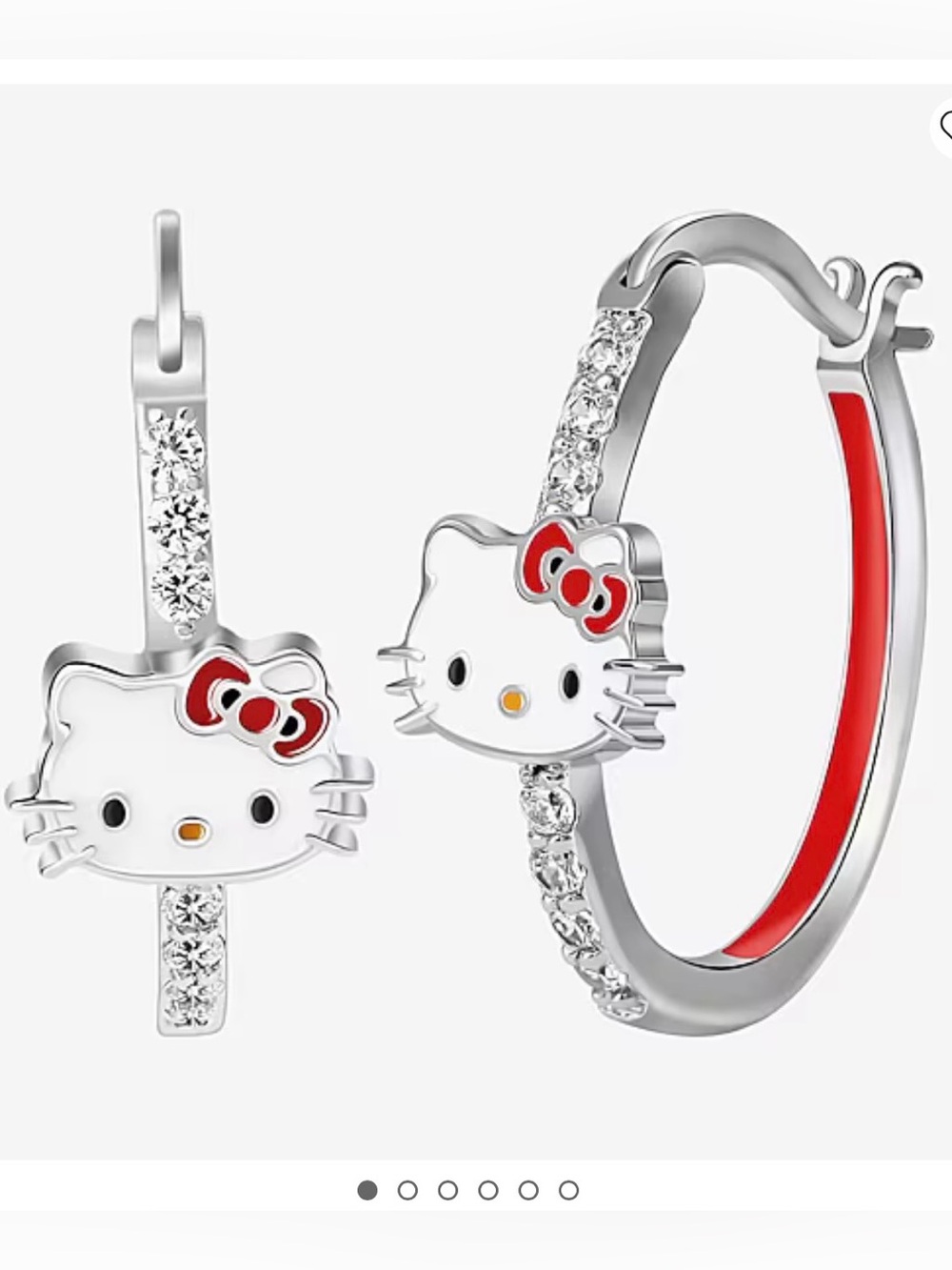 Sanrio | Hello Kitty Silver-Plated Cubic Zirconia Hoop Earrings